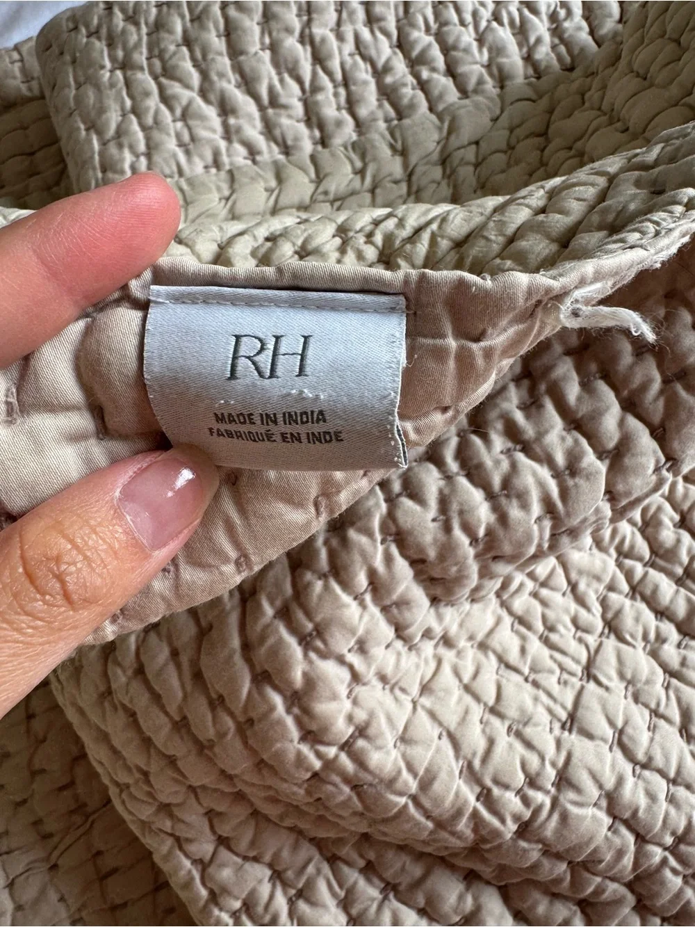 Restoration Hardware silk pick stitch quilt and sham set